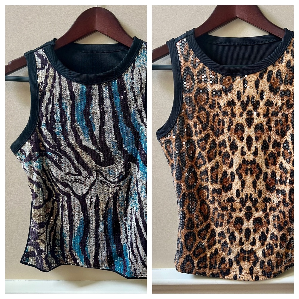 Sequin Animal Print Women's Tops
